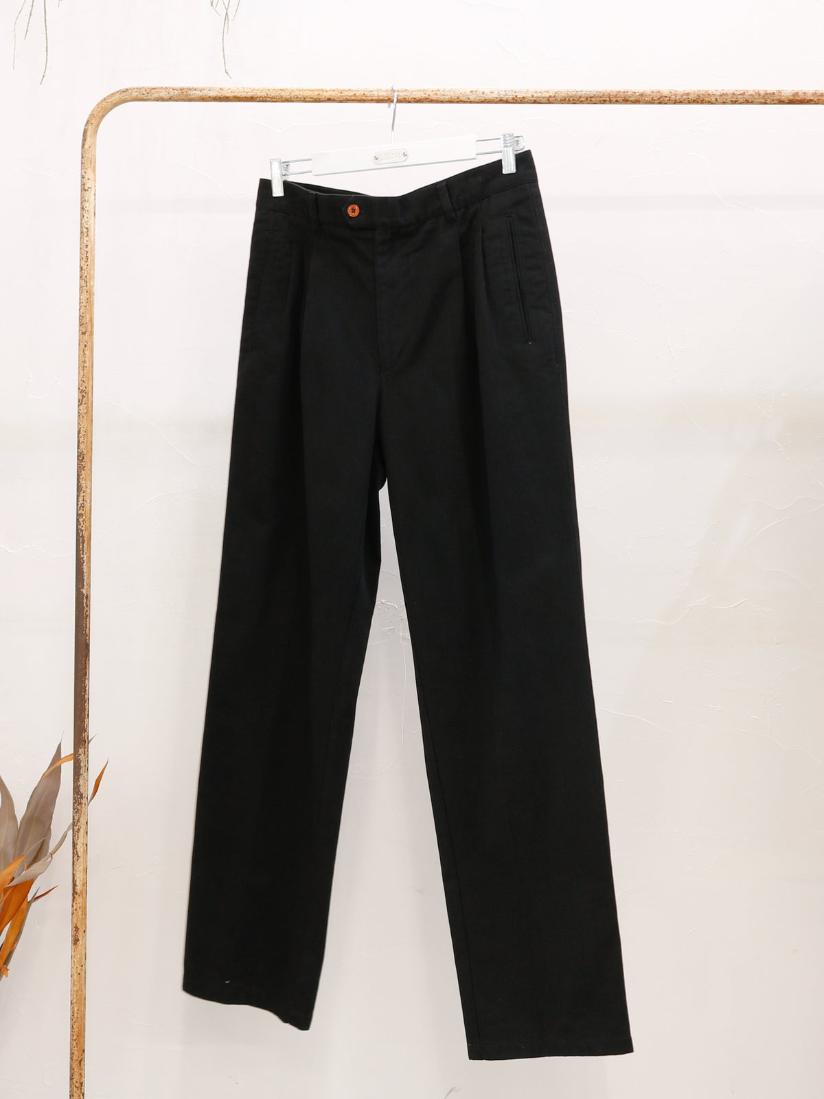 Vintage black cotton drill 2tack pants
