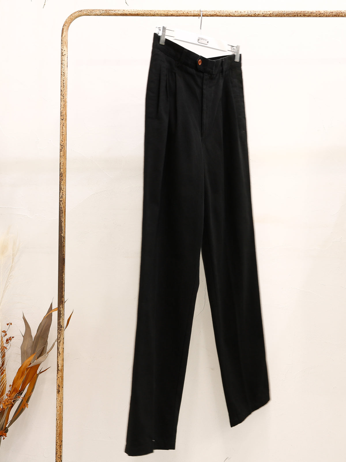 Vintage black cotton drill 2tack pants