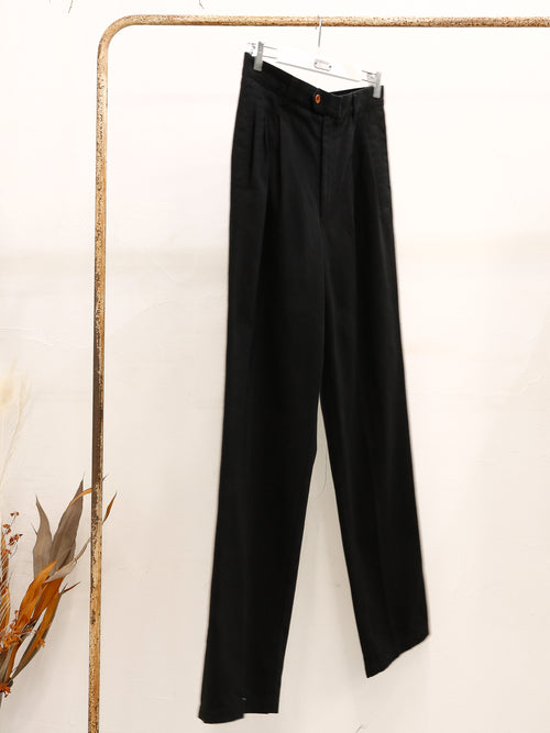 Vintage black cotton drill 2tack pants