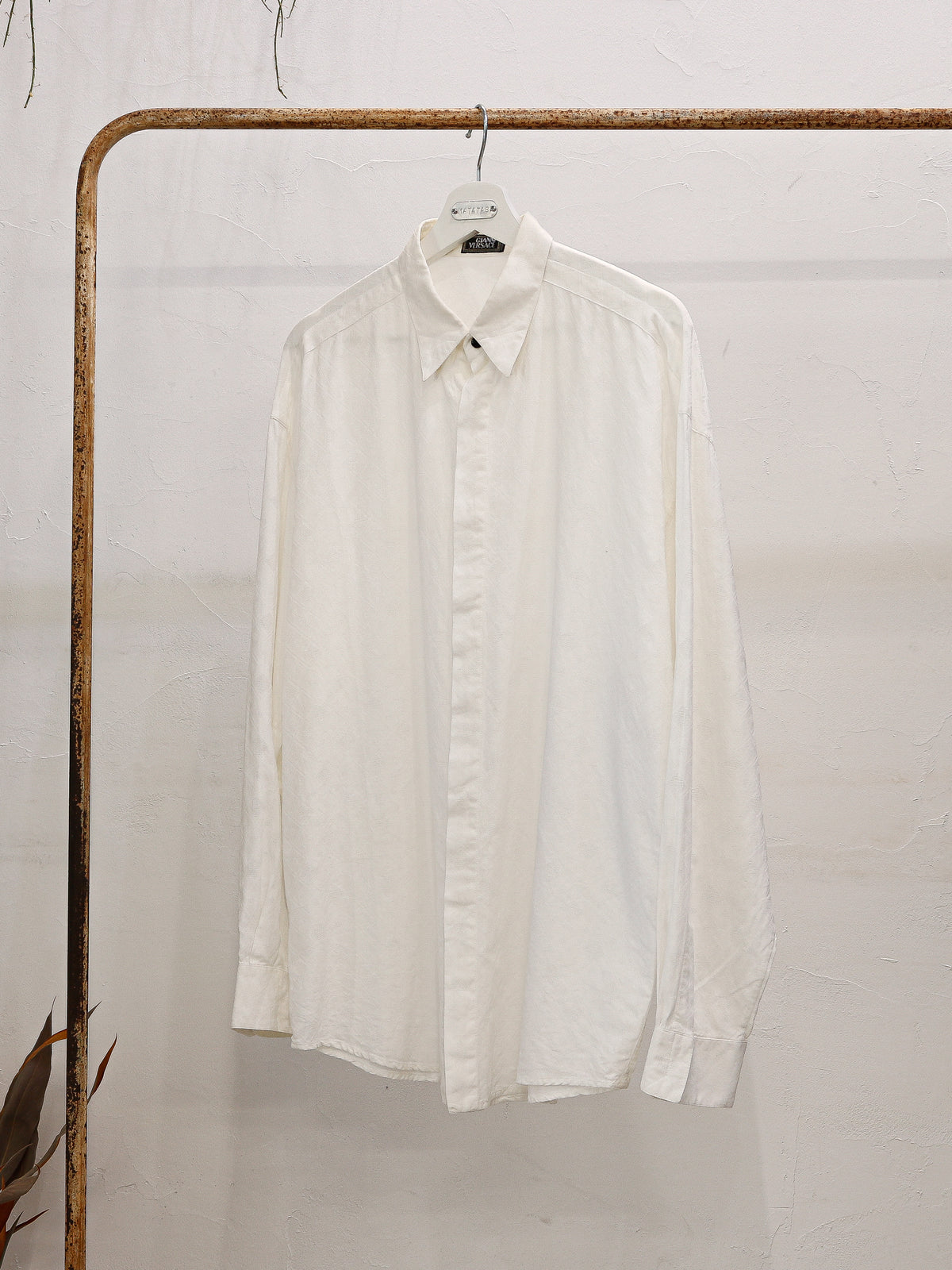 1980's Gianni Versace couture lace design dress shirt
