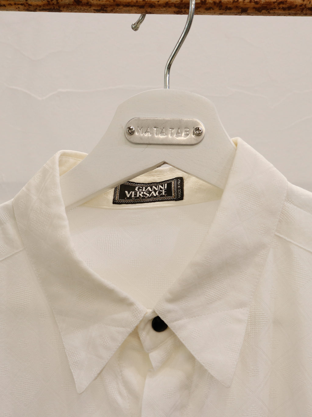 1980's Gianni Versace couture lace design dress shirt