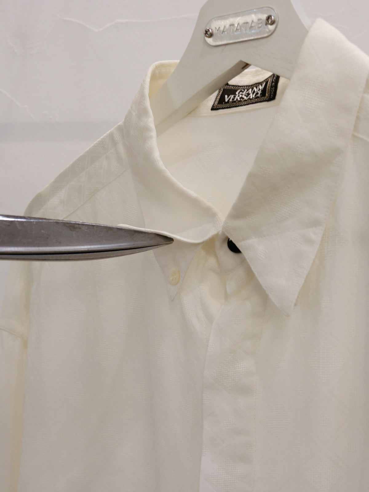 1980's Gianni Versace couture lace design dress shirt