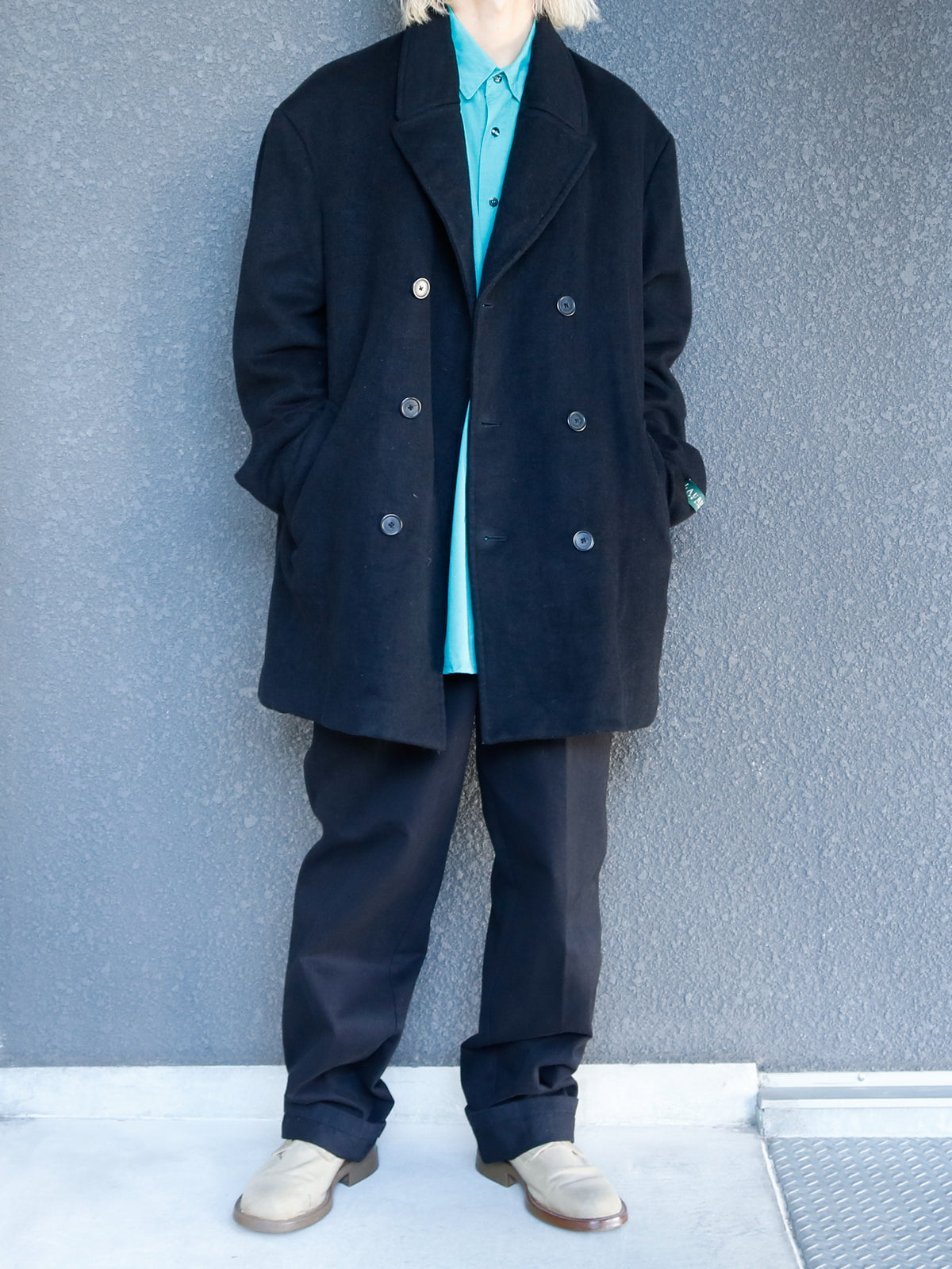 'Lauren' over size felt pea coat