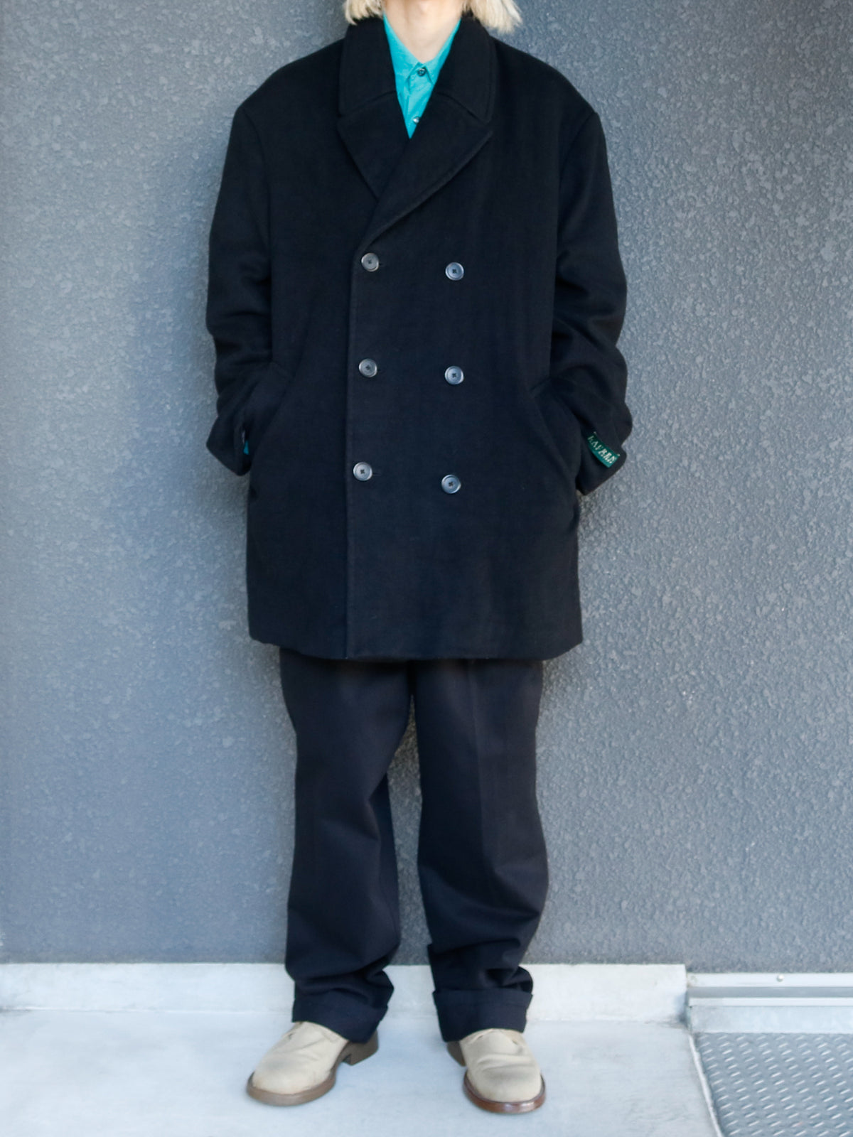 'Lauren' over size felt pea coat