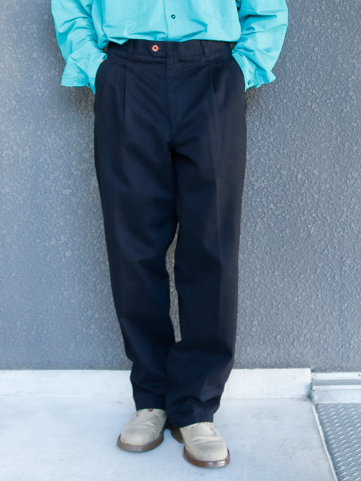 Vintage black cotton drill 2tack pants